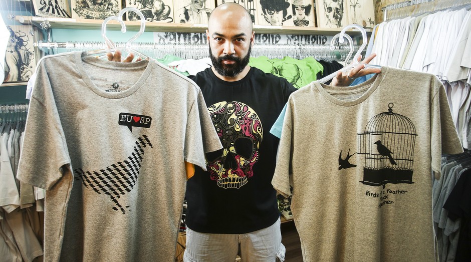 Aldo Lima, da Nonsense, um dos pioneiros do segmento de camisetas com temas pop: clientes fidelizados (Foto: Sebrae-SP)
