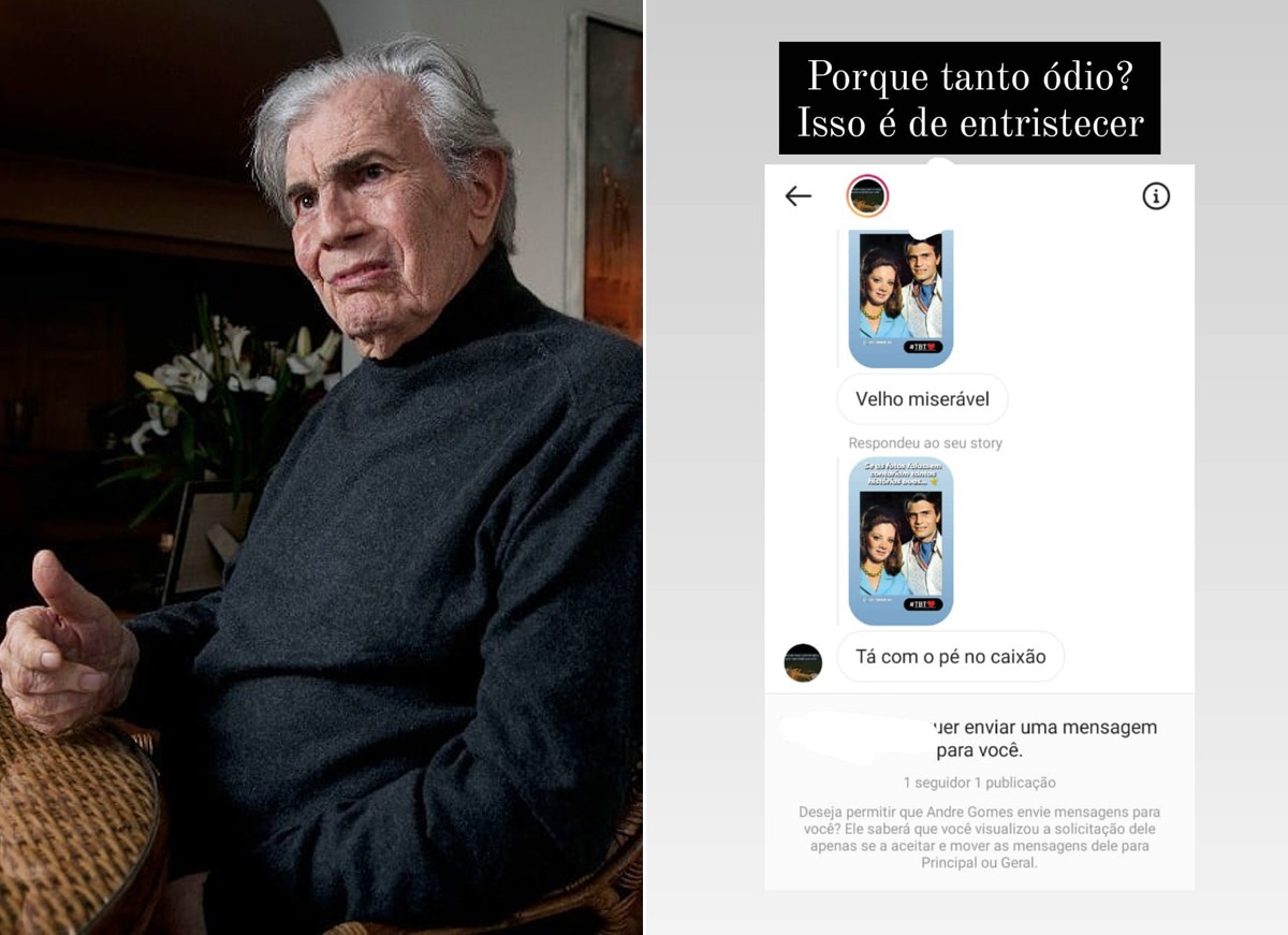 Tarcísio Meira lamenta mensagem de hater na web (Foto: Reprodução / Instagram)