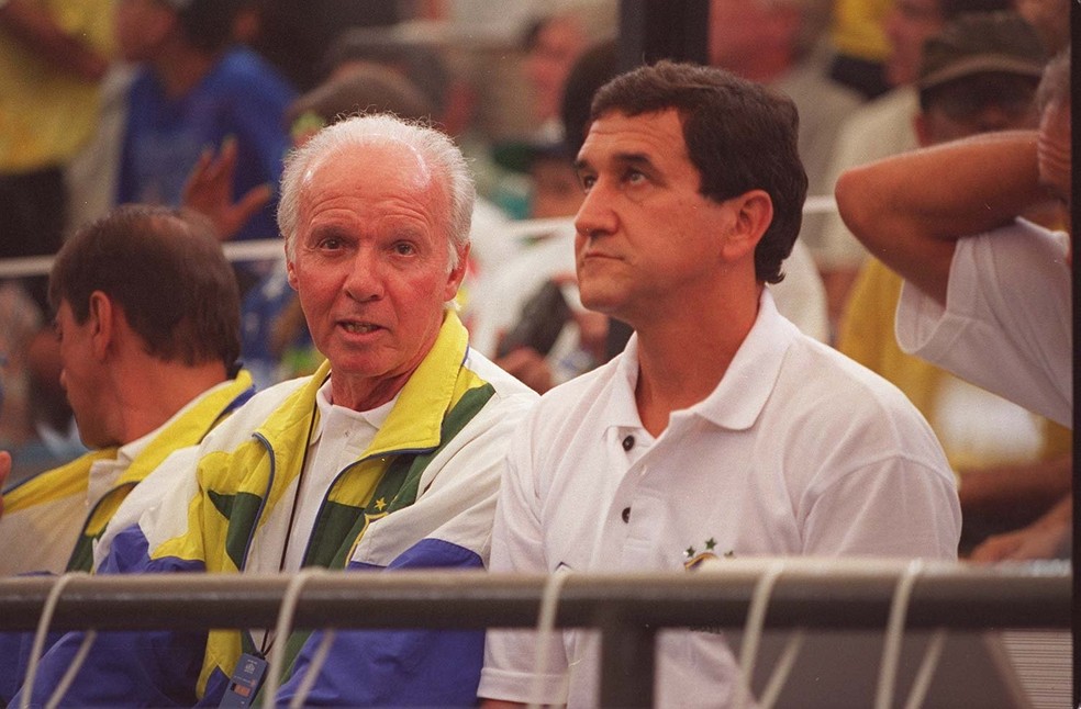 Parreira e Zagallo estÃ£o no hall de grandes pensadores do futebol brasileiro â Foto: Getty Images