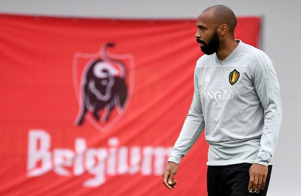 Francês Thierry Henry foi auxiliar técnico da Bélgica no ano passado — Foto: AFP