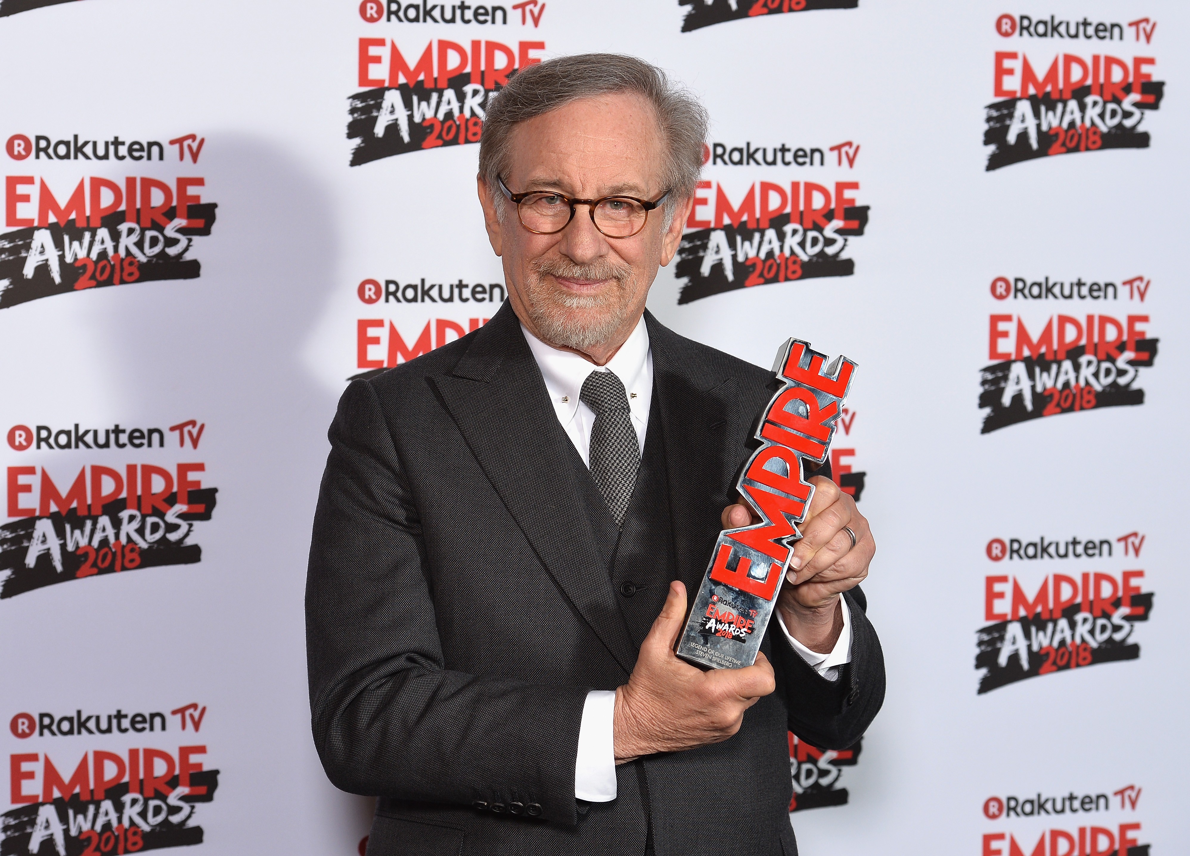 Steven Spielberg no evento que revelou o início das filmagens do quinto Indiana Jones em 2019 (Foto: Getty Images)