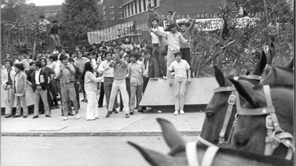 A passeata exigia a libertação de 1968 presos políticos, entre outras coisas. — Foto: INEHRM