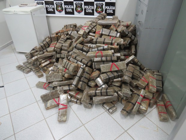Tabletes de maconha totalizaram 500 kg  (Foto: Polícia Civil/divulgação)