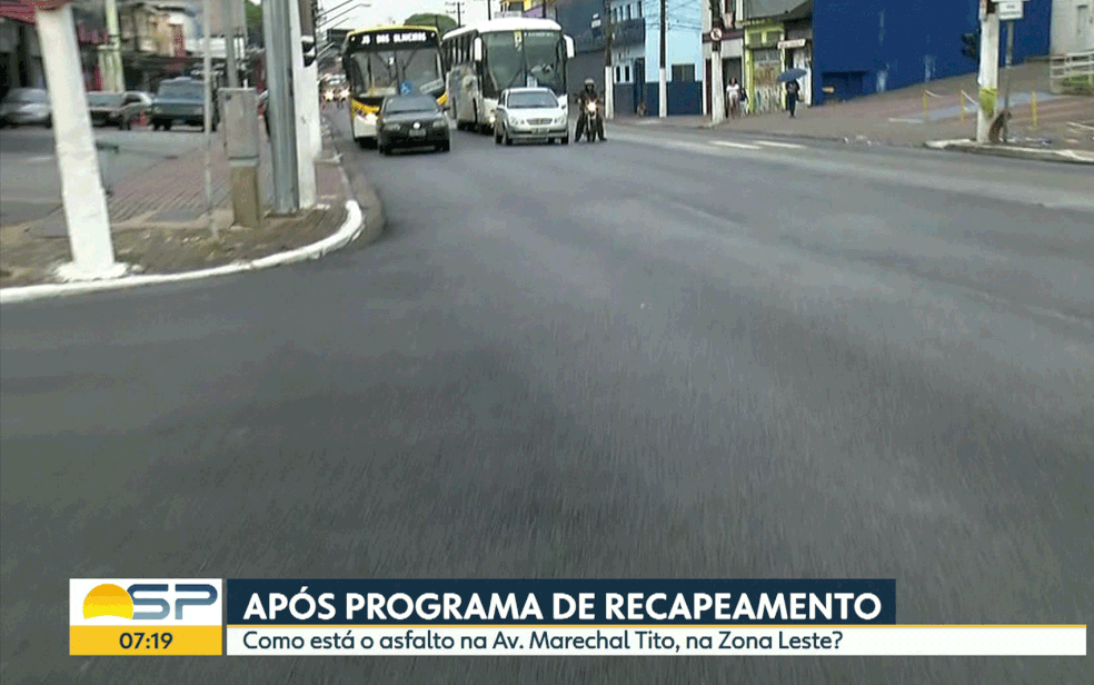 Recapeada há quase um mês, Avenida Marechal Tito ainda não recebeu sinalização horizontal São