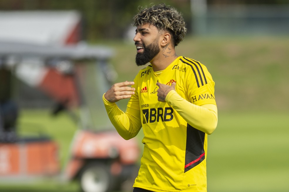 Gabigol volta ao time depois de cumprir suspensão contra o Coritiba — Foto: Marcelo Cortes/Flamengo