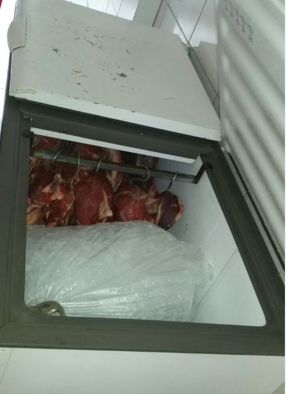 Empresários compraram gelo para tentar manter temperaturas e carne não estragar  (Foto: Adelcimar Carvalho/G1)