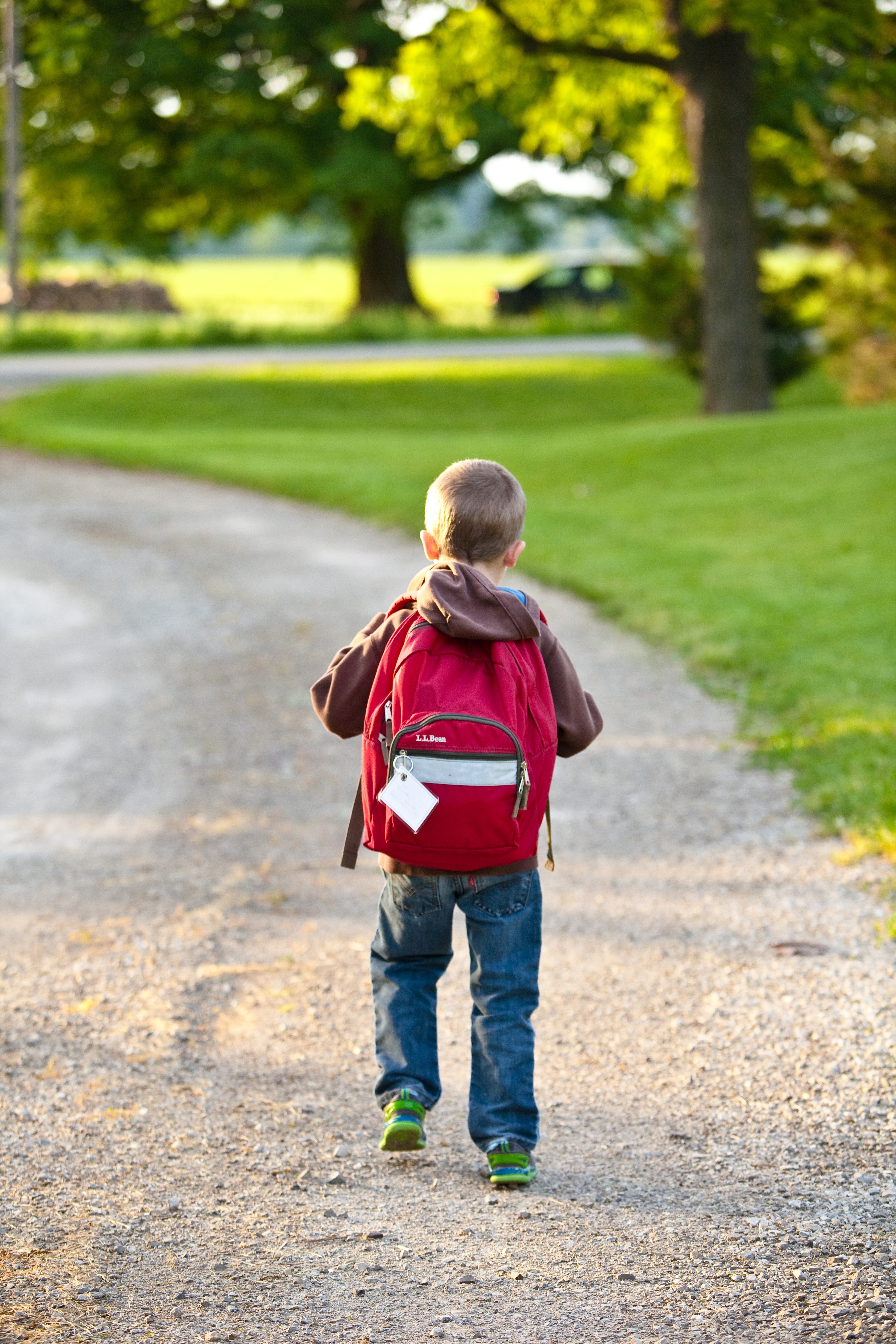 Criança de mochila andando pelo parque (Foto: Pixabay/Pexels)