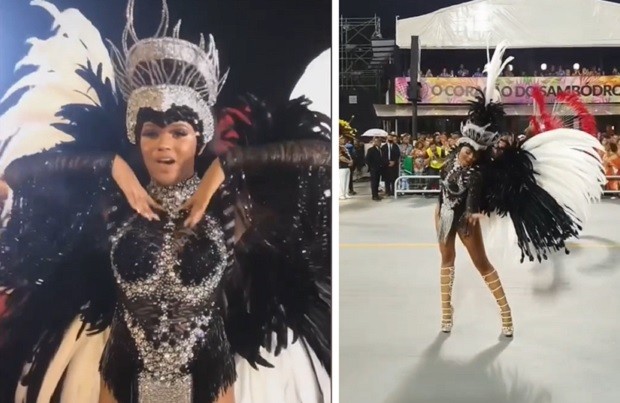 Kaluana Luene, rainha de bateria da Leandro de Itaquera no Carnaval 2022 (Foto: Reprodução/Instagram)