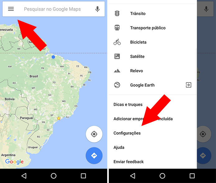 Acesse as configurações do Google Maps (Foto: Reprodução/Paulo Alves)