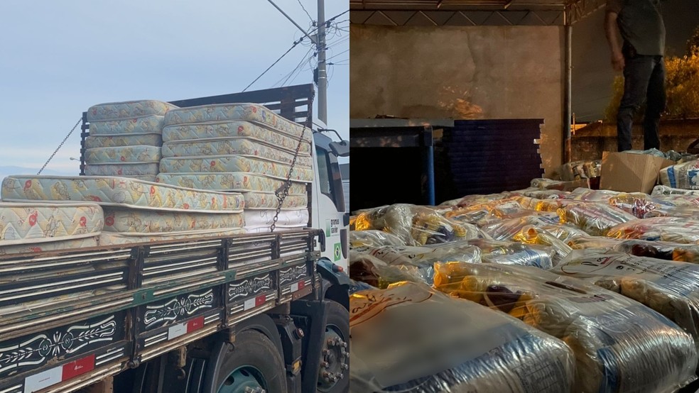 Fundo Social e entidades de Tatuí enviam centenas de cestas básicas e colchões a famílias afetadas por inundações na Bahia — Foto: Fundo Social de Solidariedade/Divulgação 