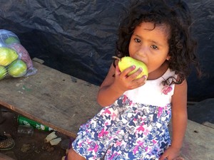 Foram doadas frutas, verduras e carnes para 400 crianças, em Palmas (Foto: Neyla Rodrigues/Arquivo Pessoal)