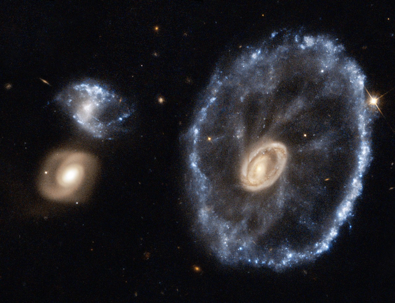 Galáxia Cartwheel (Foto: ESA:Hubble & NASA)