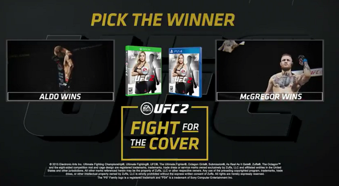 Vencedor de Aldo X McGregor será capa do game EA Sports UFC 2 (Foto: Divulgação/UFC)