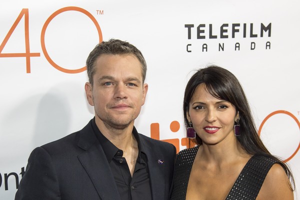 O ator Matt Damon e sua esposa, Luciana Barroso (Foto: Getty Images)