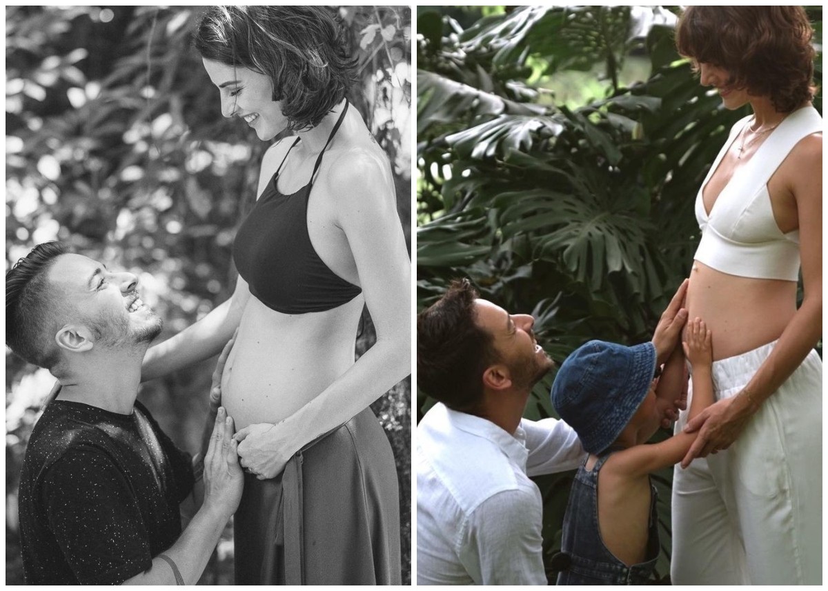 Junior Lima e Monica Benini em foto de anúncio de gravidez do Otto e da gestação revelada em abril de 2021 (Foto: Reprodução/Instagram)