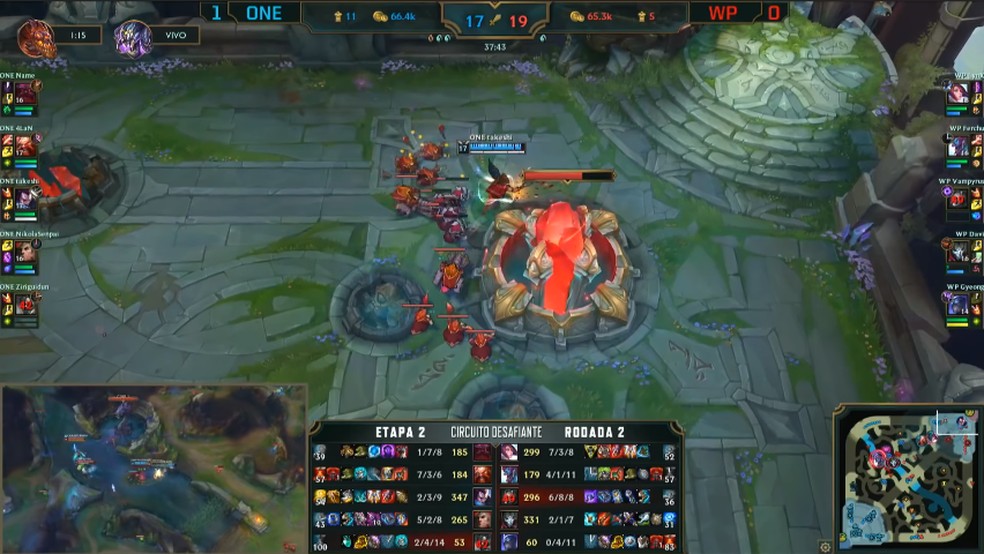 Com back door de takeshi, Team One vence a WP (Foto: Reprodução / Riot Games)