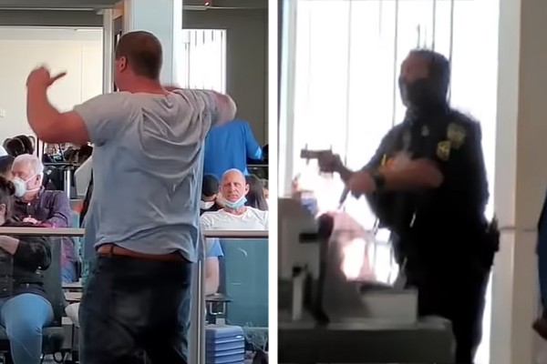  Ryan Austin Martin levou choques de taser – e resistiu a eles – ao ser detido em aeroporto de Orlando (Foto: Reprodução)