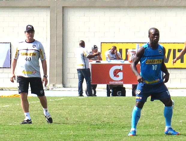 Seedorf e Oswaldo de Oliveira no treino do Botafogo (Foto: Thales Soares / Globoesporte.com)