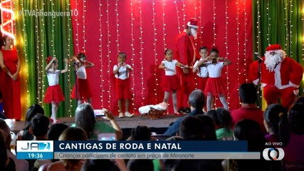 Roteiro de Natal: crianças participam de cantata em praça de Miranorte