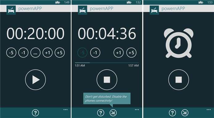 PowernAPP para Windows Phone promete facilitar a vida de quem gosta de tirar um cochilo (Foto: Divulgação/Windows Phone Store)