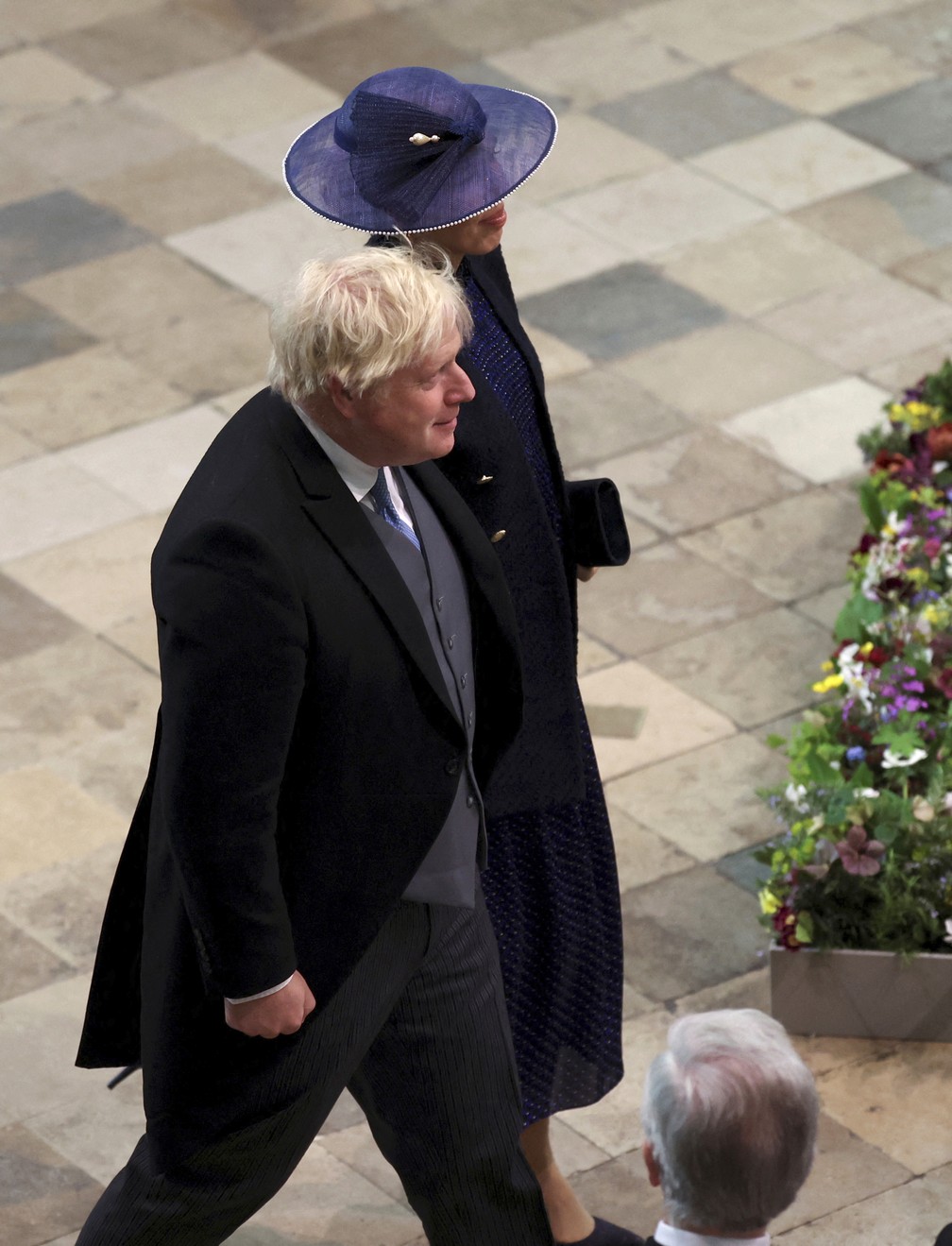 Former Prime Minister Boris Johnson arrives for the coronation of King Charles III at Westminster Abbey in London.  — Photo: Phil Noble/Pool Photo via AP