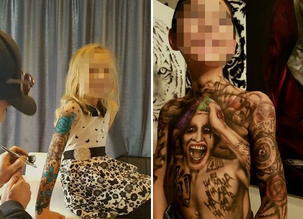 O artista cria tatuagens realistas em crianças (Foto: Reprodução/ Facebook)