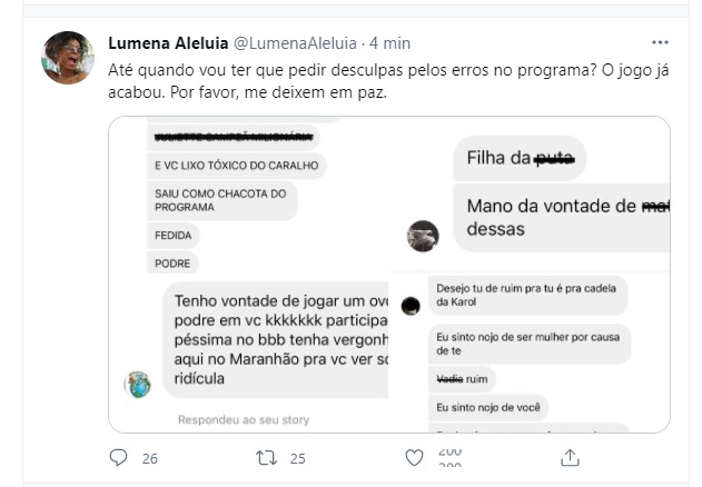 Lumena: desabafa no Twitter (Foto: Reprodução Instagram)