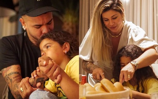 Dentinho tem reencontro emocionante com Dani Souza e filhos no Brasil 