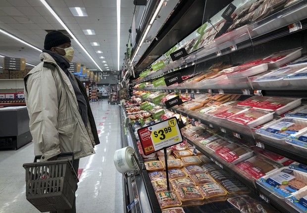 Supermercado nos Estados Unidos durante pandemia de covid-19 (Foto: Drew Angerer/Getty Images)