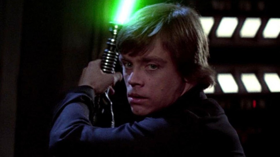 Luke Skywalker e o sabre de luz verde (Foto: Reprodução)