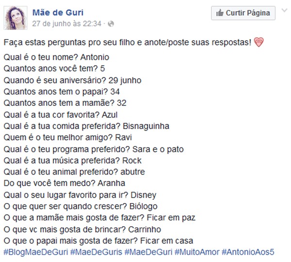 Moda No Facebook Questionario Para Criancas E Alvo De Alertas Educacao G1