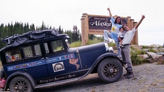 A chegada ao Alasca, em 2003, já com o primeiro filho. O carro ainda era 'curto'Álbum de família