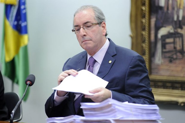 Eduardo Cunha prepara sua defesa durante sessão da CCJ (Foto: Gustavo Lima/Agência Câmara)