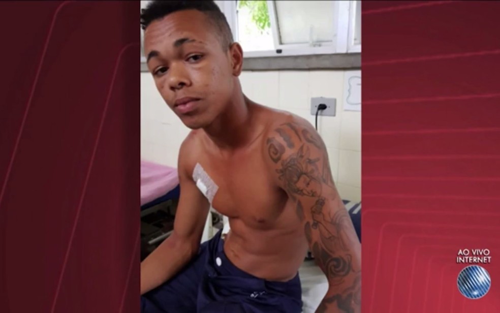 Suspeito foi internado em unidade médica após ser baleado (Foto: Reprodução/ TV Subaé)