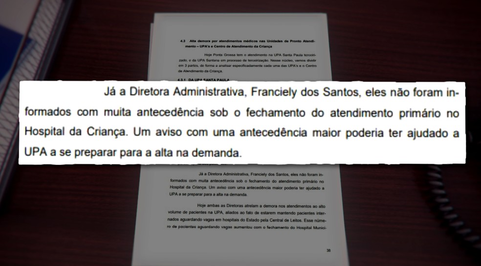 Em depoimento à CPI, diretoras de UPA Santa Paula falaram de problemas — Foto: Reprodução/RPC