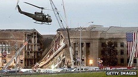 BBC Lateral do Pentágono foi atingida num dos ataques (Foto: Getty Images via BBC)