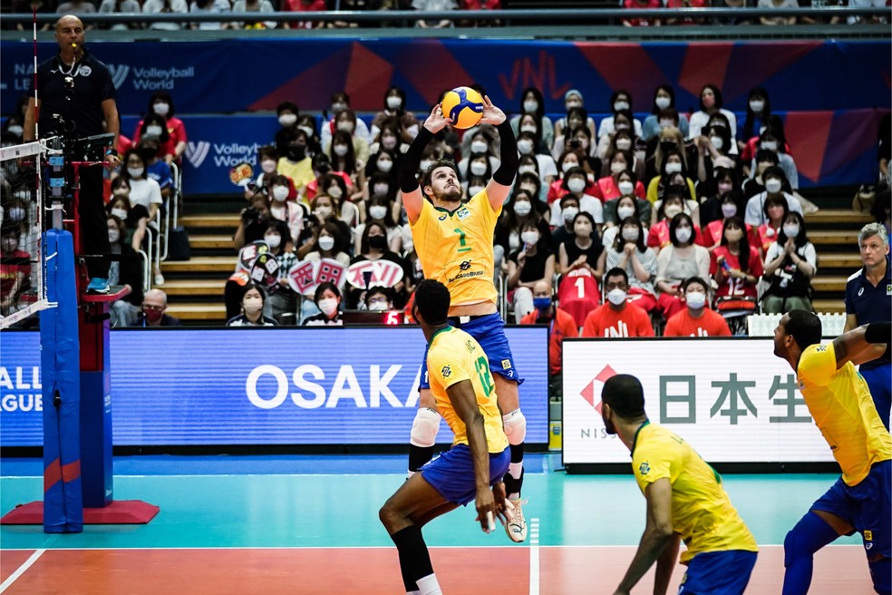 Bruninho Brasil x Japão vôlei — Foto: FIVB