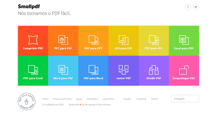 Site possui vários truques para editar PDFs com facilidade (Foto: Reprodução/Smallpdf)
