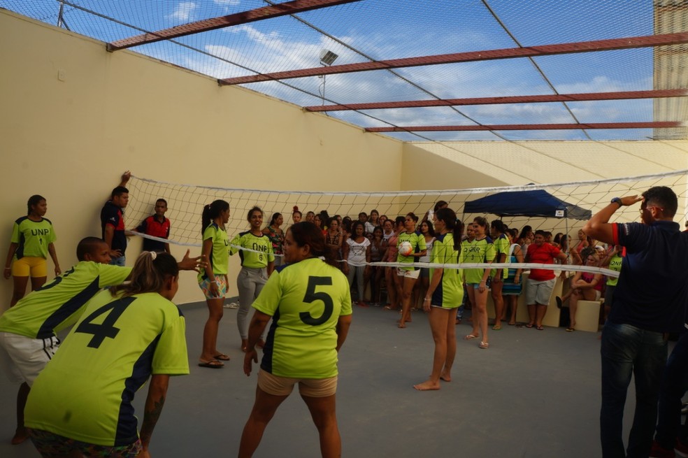 No presídio feminino, mulheres já fazem atividades esportivas juntas  — Foto: Elenilson Oliveira/Asscom Iapen