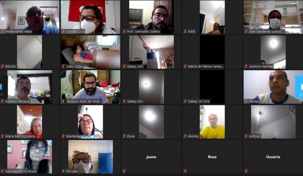 Assembleia virtual do Sintese decidiu por greve contra o retorno presencial das aulas  — Foto: Divulgação/Sintese