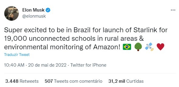 Brasil tem desde 2017 programa de internet que Musk propõe para escolas em regiões remotas