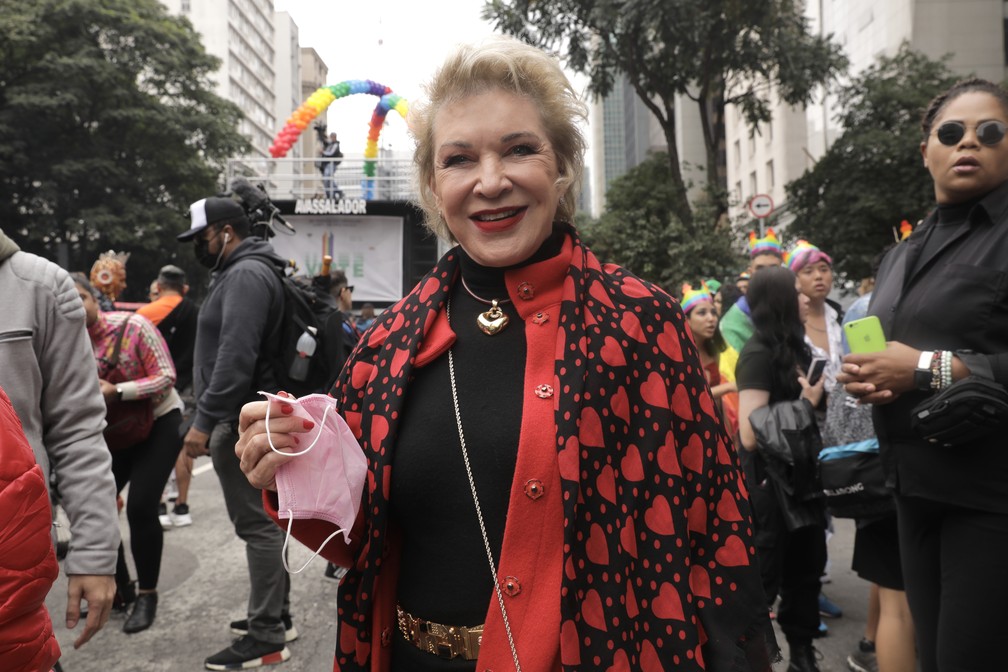 Marta Suplicy na 26ª edição da Parada do Orgulho LGBT+ — Foto: Celso Tavares/g1