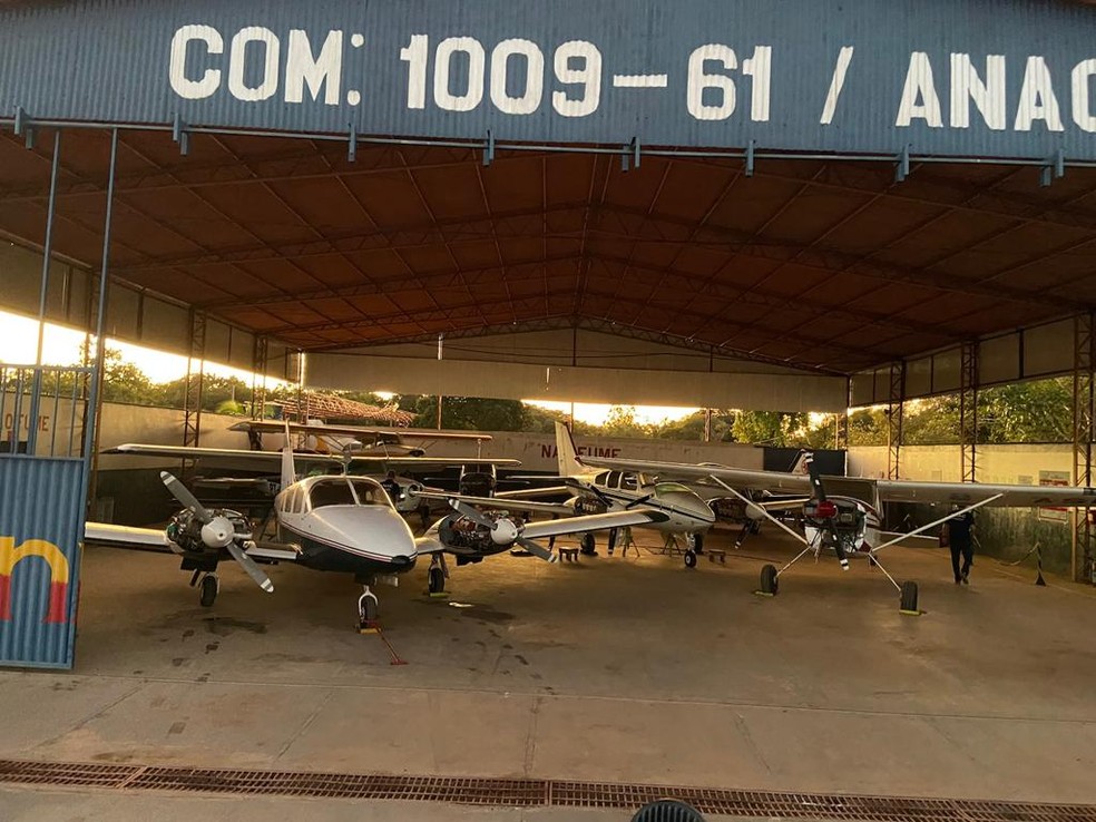 Aviões que seriam utilizados para o transporte de cocaína para outros países — Foto: Polícia Federal