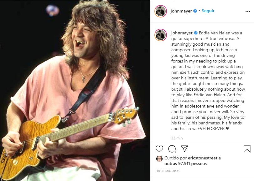 Rock, música e guitarras choram a morte do fenomenal Eddie Van