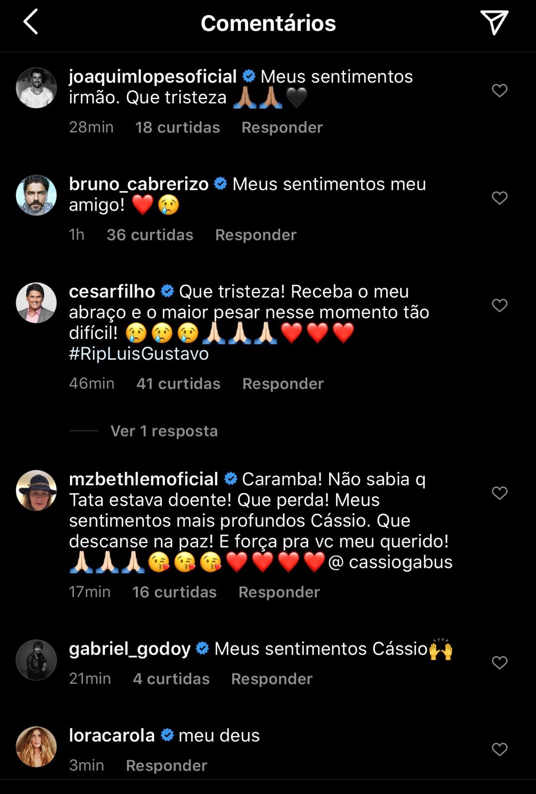 Famosos lamentam morte de  Luís Gustavo (Foto: Reprodução Instagram)