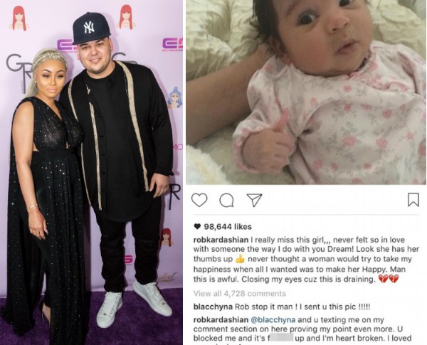 Rob Kardashian, Blac Chyna e a discussão entre os dois nas redes sociais (Foto: Getty Images/Instagram)