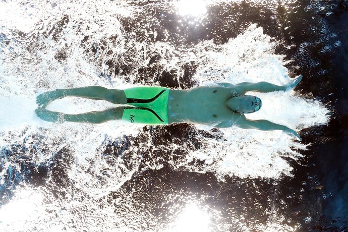 Seletiva olímpica da natação EUA - Michael Phelps durante a final dos 200m borboleta, em Omaha (Foto:  Tom Pennington / Getty Images)