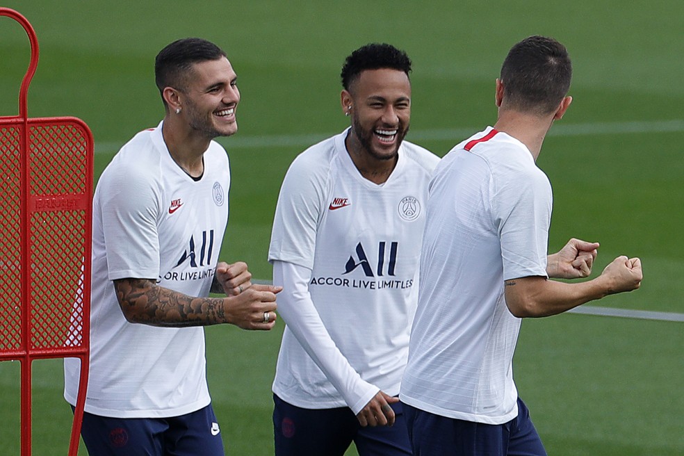 Icardi precisarÃ¡ resolver as coisas para o PSG na ausÃªncia de Neymar, suspenso, e Cavani e MbappÃ©, lesionados â Foto: AFP