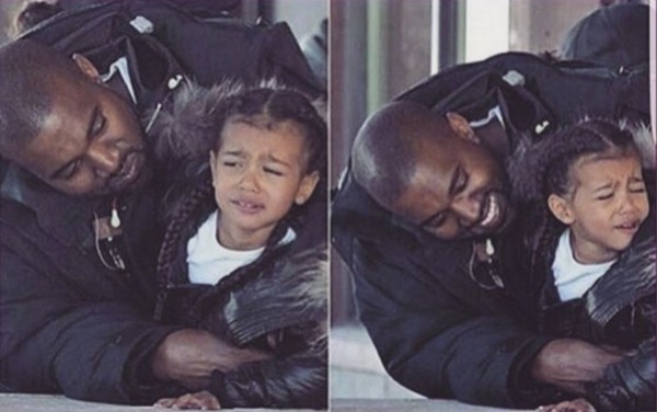 O cantor Kanye West e sua filha, North (Foto: Instagram)