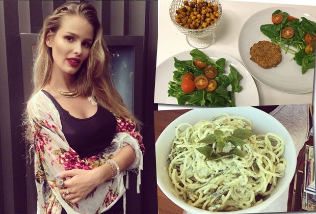 Yasmin Brunet se tornou vegetariana há 6 anos e adquiriu hábitos alimentarem mais saudáveis. O macarrão vivo, feito de abobrinha, é um dos pratos que ela consome (Foto: Reprodução/Instagram)
